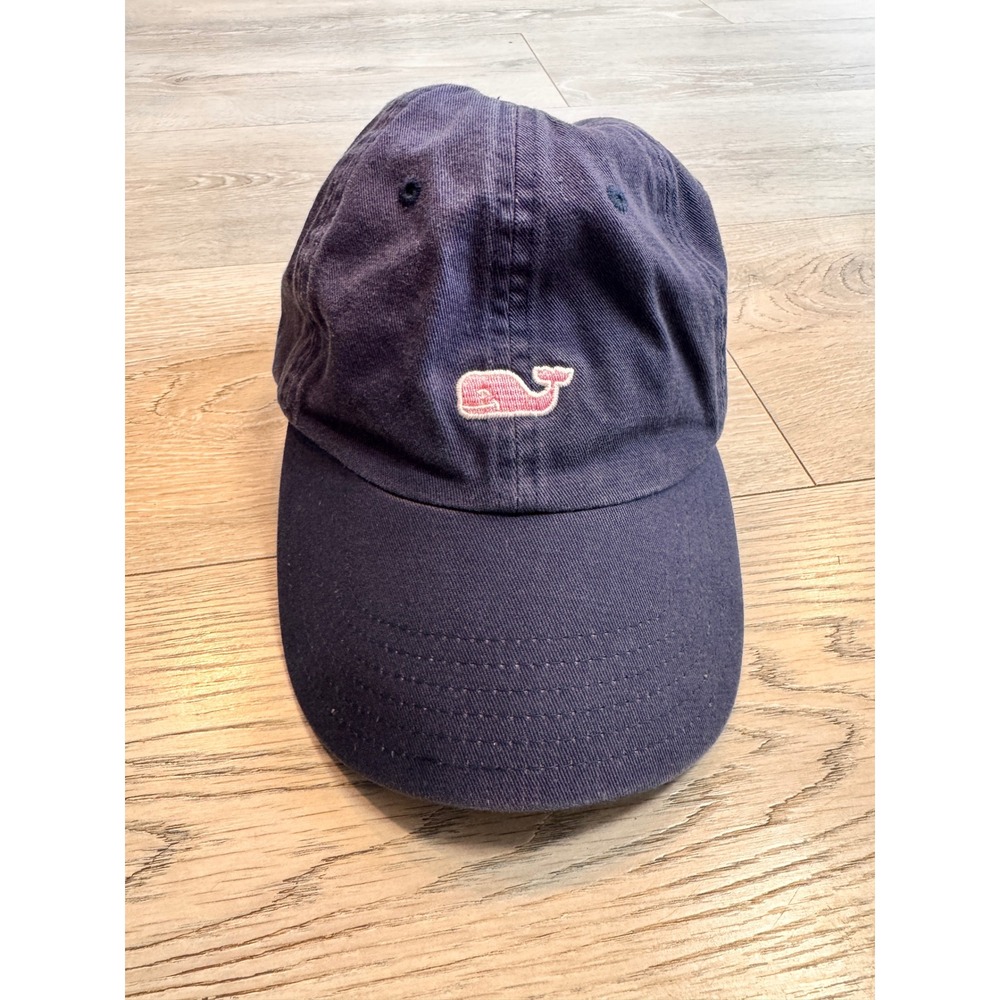 Vineyard Vines Women's Baseball Cap Hat Pink Whale Pink Logo Navy Blue‎